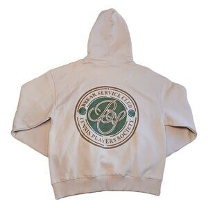 D & F Ricky Singh Mens Large Hoodie Tan Tennis Player Society Club Pullover